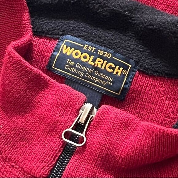 Vtg Woolrich Sweater Vest Red Stocking Applique Christmas Santa Full Zip M - Picture 6 of 6